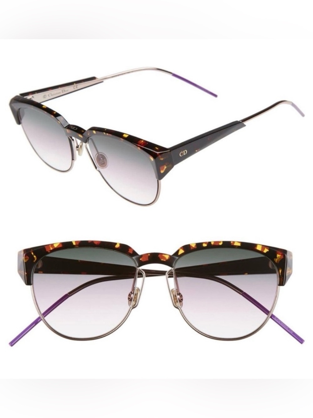 Dior Faceted Spectral
Tortoise Shell Sunglasses 01KSO
Havana/Gold/Violet